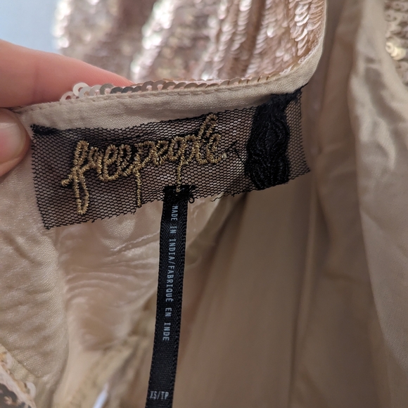 Free People Allie Gold Dress XS - Picture 6 of 6